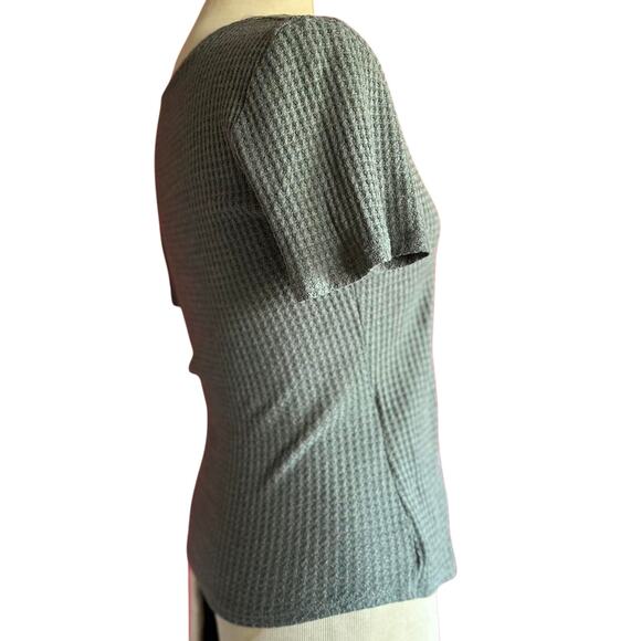 Womens Top Size Small Gray Waffle Texture Spa Feel Casual Elegance - Picture 2 of 6